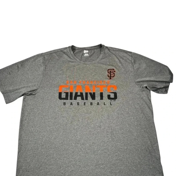 San Francisco Giants Majestic Shirt Men’s Size 2XL Heathered Gray MLB Baseball - Picture 3 of 12